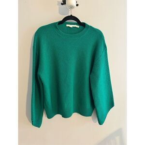 Seventy Women’s IT 48 US 12 Green Knit Pullover Wool Sweater Crewneck Italy